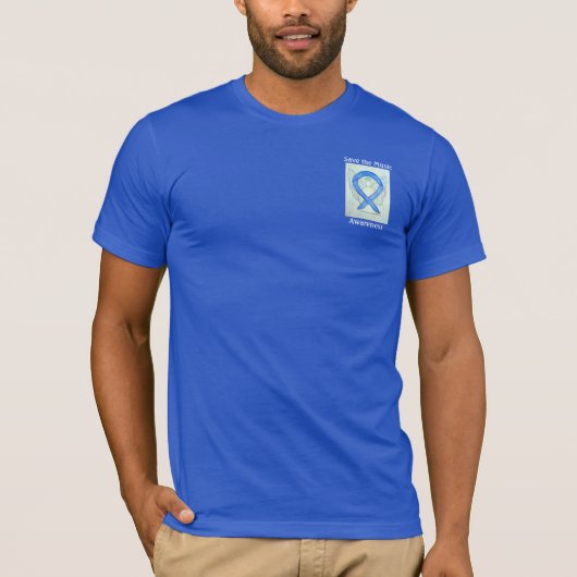 音楽救認識度ブルーリボンカスタムT型 Tシャツ (正面)