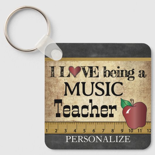 音楽教師であることが大好きです キーホルダー (正面)