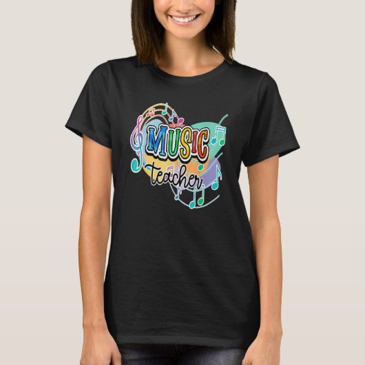 音楽教師のための新学期スタート!生徒と先生のスクエア Tシャツ (正面)