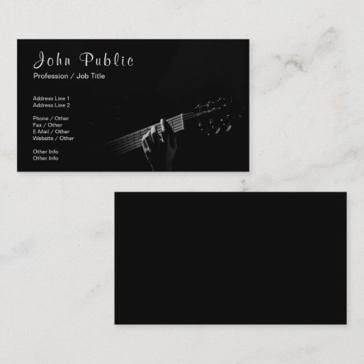 音楽教師のギターのレッスン署名の紫外線マット 名刺 (正面/裏面)