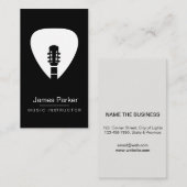 音楽教師のギターのロゴのミニマリストのミュージシャン 名刺 (正面/裏面)