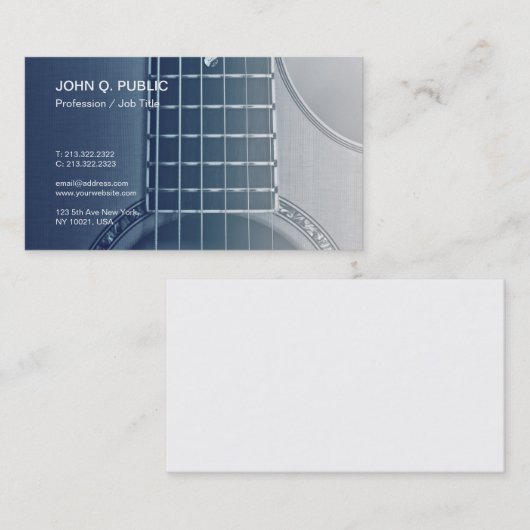 音楽教師のギターの個人指導のミュージシャン 名刺 (正面/裏面)