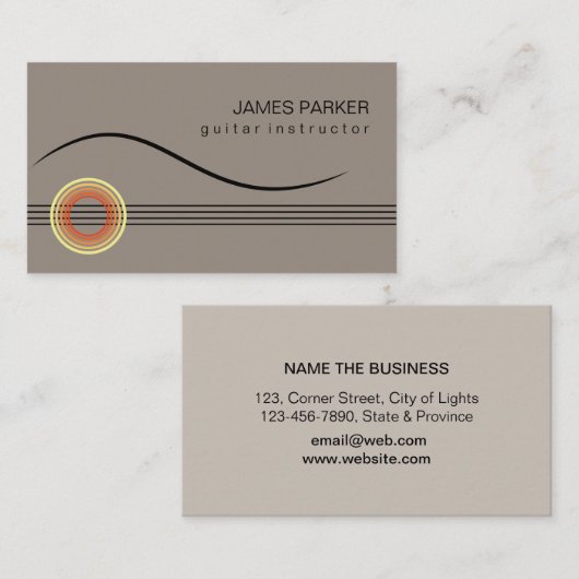 音楽教師ギターロゴミニマル歌手 名刺 (正面/裏面)