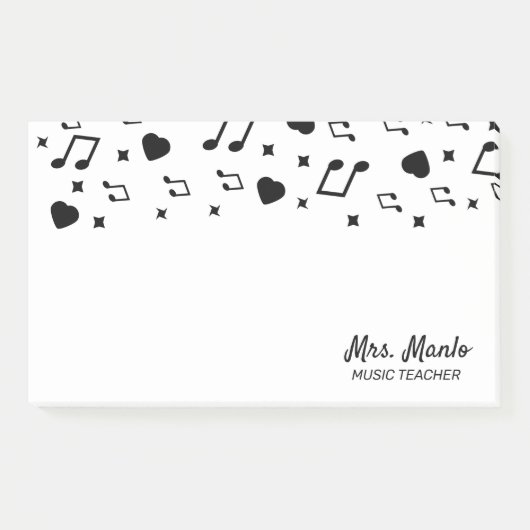 音楽教師スクリプト名付箋 ポストイット (正面)