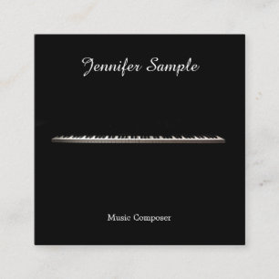 音楽教師先生エレガントモダンテンプレート スクエア名刺