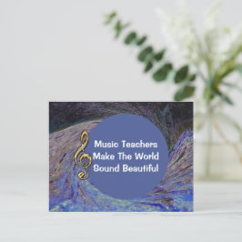 音楽教師感謝 青いスパイラル スクール ポストカード
