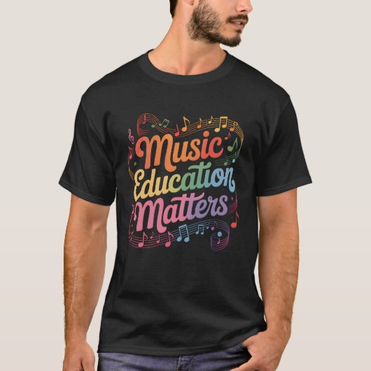 音楽教育が重要な音楽先生評価 Tシャツ (正面)