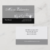 音楽教育者のコンダクターの名刺の灰色 名刺 (正面/裏面)