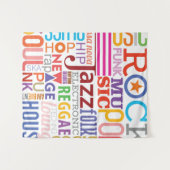 音楽文字スタイル タペストリー (正面(横))