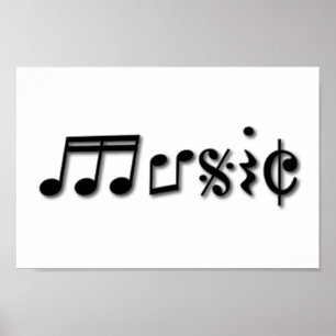 音楽文字デザイン ポスター