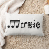 音楽文字デザイン ランバークッション (ブランケット)