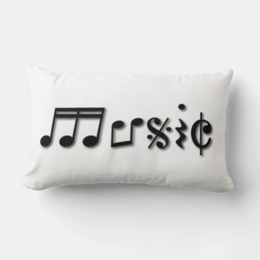 音楽文字デザイン ランバークッション (正面)