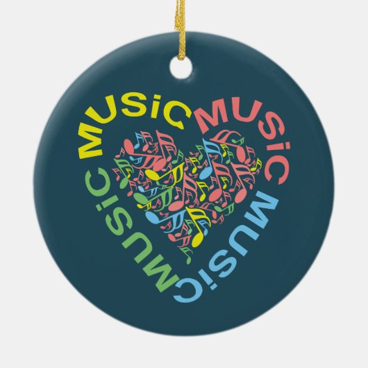 音楽文字ハートノート セラミックオーナメント (裏面)