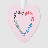 音楽文字ハート オーナメント (正面)