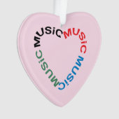 音楽文字ハート オーナメント (正面)