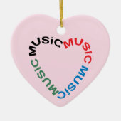 音楽文字ハート セラミックオーナメント (正面)