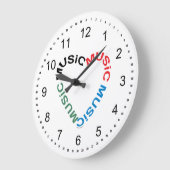 音楽文字ハート ラージ壁時計 (傾斜)