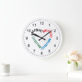 音楽文字ハート ラージ壁時計 (ホーム)