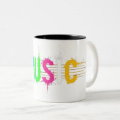 音楽文字表示カラフルマグ ツートーンマグカップ (正面右)