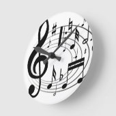 音楽時計 ラウンド壁時計 (傾斜)