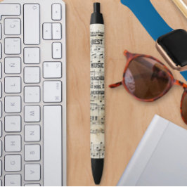 音楽最高の先生音符 黒ボールペン