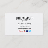 音楽業界カードのためのギタリストのミュージシャン 名刺 (裏面)