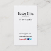 音楽業界カードのためのサクスホーン奏者のミュージシャン 名刺 (裏面)