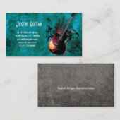 音楽業界カードギター赤いDJ 名刺 (正面/裏面)