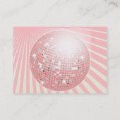 音楽業界カード-ピンクのディスコの球 名刺 (裏面)