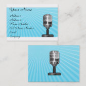 音楽業界カード-レトロのマイクロフォン 名刺 (正面/裏面)