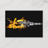 音楽業界カード-燃えるようなマイクロフォン 名刺 (裏面)