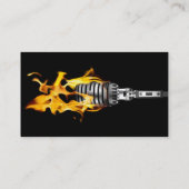 音楽業界カード-燃えるようなマイクロフォン 名刺 (裏面)