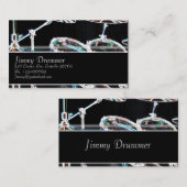 音楽業界カード-白熱［赤熱］光を放つなドラムキット 名刺 (正面/裏面)