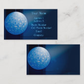 音楽業界カード-青いディスコの球 名刺 (正面/裏面)
