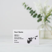 音楽業界カード-黒いギター 名刺 (スタンド正面)