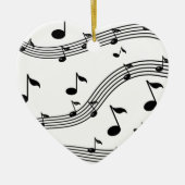 音楽楽器のパターン(の模様が)ある音 セラミックオーナメント (正面)