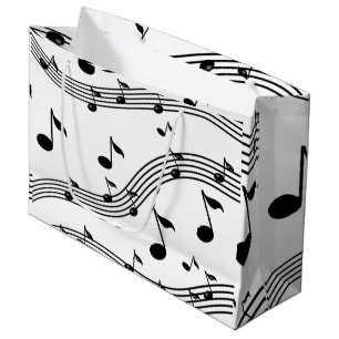 音楽楽器のパターン（の模様が）ある音 ラージペーパーバッグ