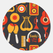 音楽楽器アート ラウンドシール (正面)