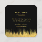 音楽楽器イベントオーガナイザーDJsブラック金ゴールド スクエア名刺 (裏面)