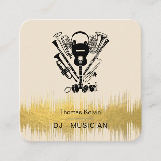 音楽楽器イベント開催者DJs Player スクエア名刺 (正面)