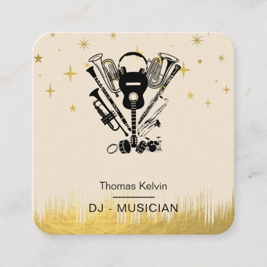 音楽楽器イベント開催者DJs Player スクエア名刺 (正面)