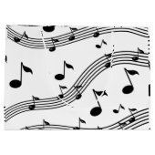 音楽楽器サウンドパターン（の模様が）ある ラージペーパーバッグ (裏面)