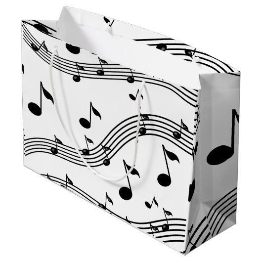 音楽楽器サウンドパターン（の模様が）ある ラージペーパーバッグ (裏面アングル)