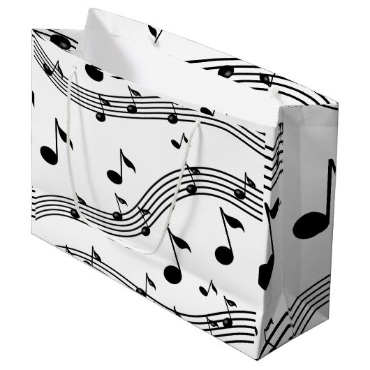 音楽楽器サウンドパターン（の模様が）ある ラージペーパーバッグ (正面アングル)