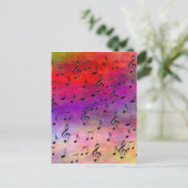 音楽楽器ノートダンス曲ラジオ鍵 ポストカード (スタンド正面)