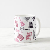 音楽楽器パターン コーヒーマグカップ (正面右)