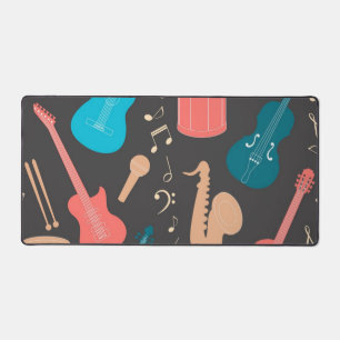 音楽楽器パターン デスクマット