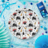 音楽楽器パターン ペーパープレート (パーティー)