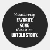 音楽楽器ミュージカルミュージシャンサウンドギフトアイディア ラウンドシール (正面)