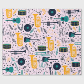 音楽楽器ラッピング紙 ラッピングペーパー (フラット)